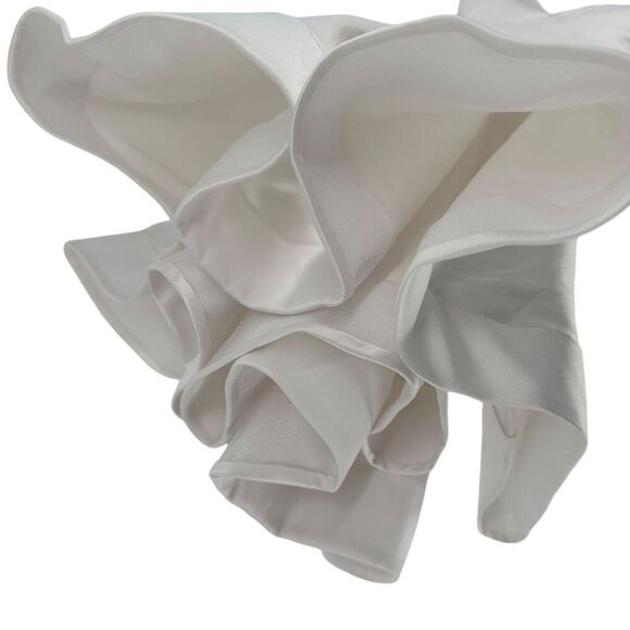 Dainty Hooligan Dress White Size L Mini Full Skirt V Neck Open Back Marilyn Chic - Picture 6 of 8